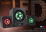 Illuminated USB Computer Speaker - 2.1 Channel Mini Desktop Audio System with Colorful LED Lights