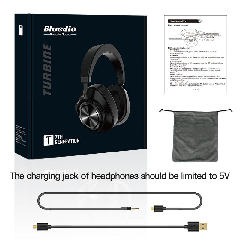 Wireless Bluetooth 5.0 Headphones - T7 Active Noise Cancelling Over-Ear Headset with Voice Control