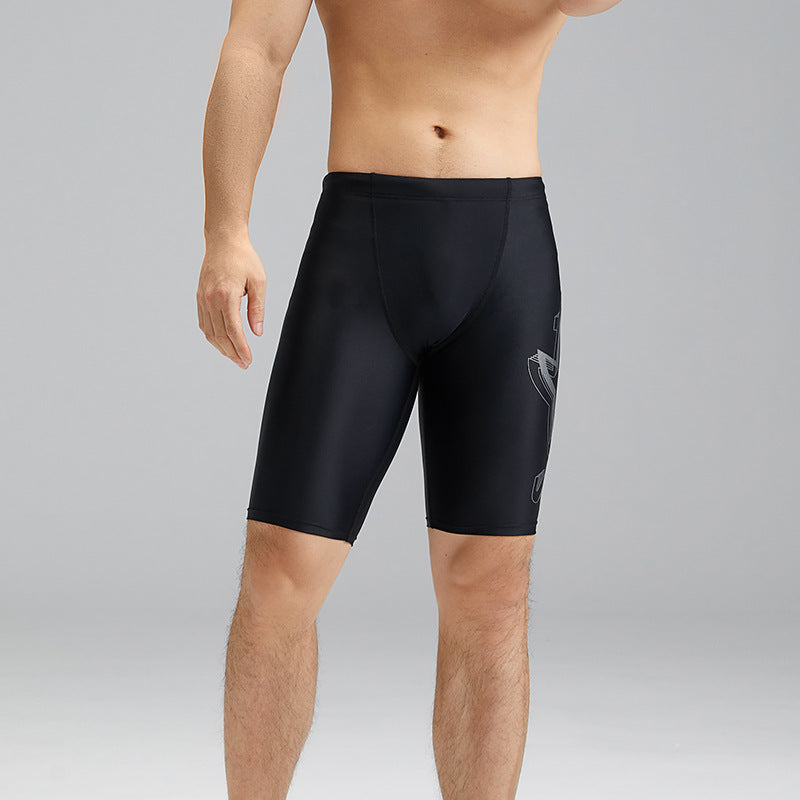 Breathable Brocade Men's Swimming Trunks - Quick Dry Nylon Swimwear