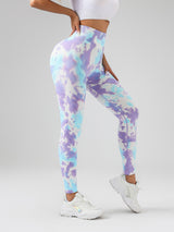 Premium High-Waisted Drip-Dye Yoga Leggings - 2 Pack Performance Set
