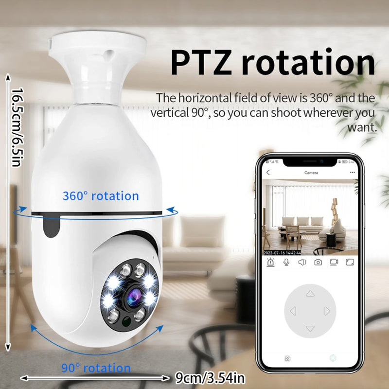 1080P IP E27 Light Bulb Camera Wi-Fi IR Night Smart Home Wireless Security