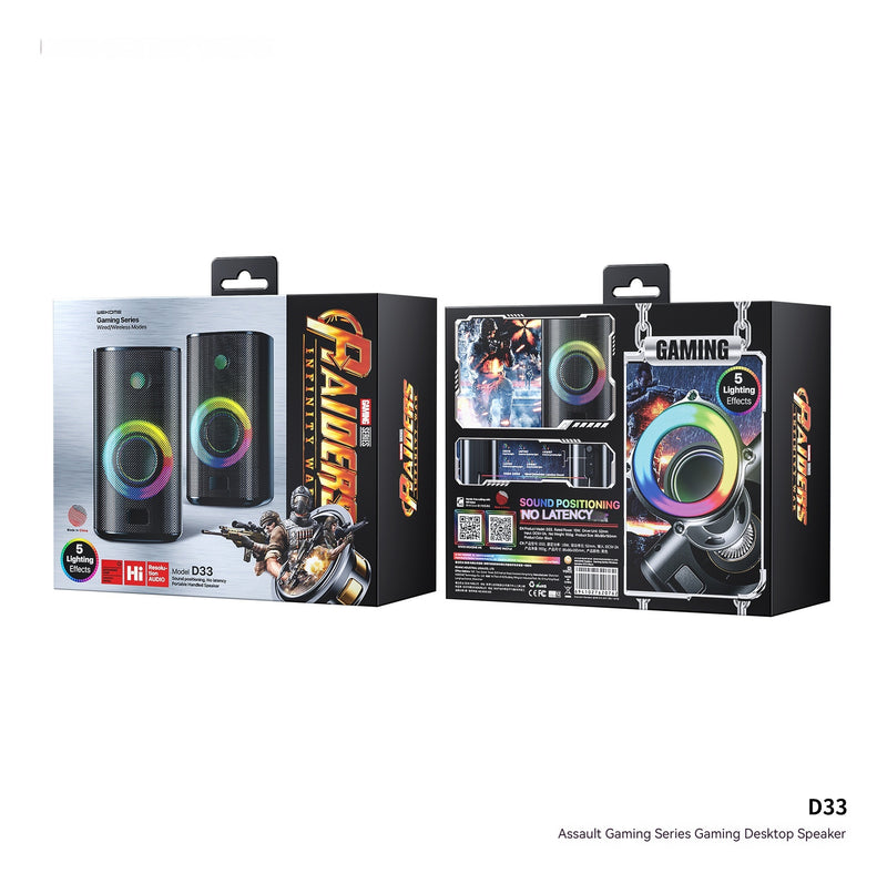 Premium Gaming RGB Desktop Bluetooth Speaker - Dual Stereo Sound System