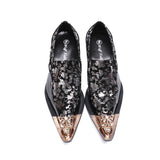 Premium Men's Pointed Toe Leather Dress Shoes - Gold Fashion Business Footwear