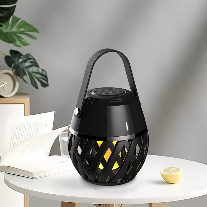 Waterproof Flame Effect Bluetooth Speaker - Portable LED Torch Light with 3D Fire Ambiance