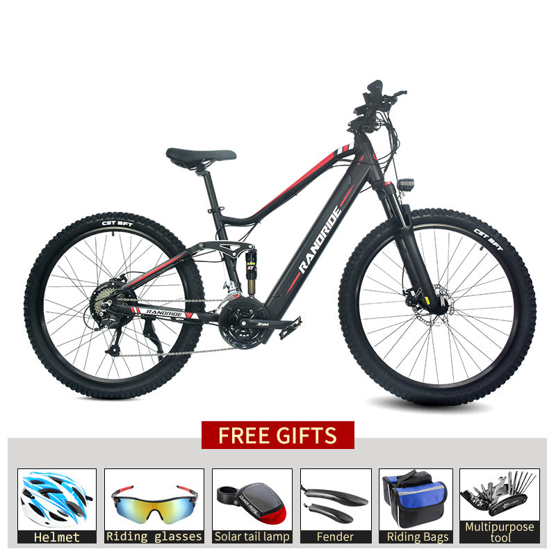 High-Performance Electric Mountain Bike - 750W Motor Full Suspension E-Bike