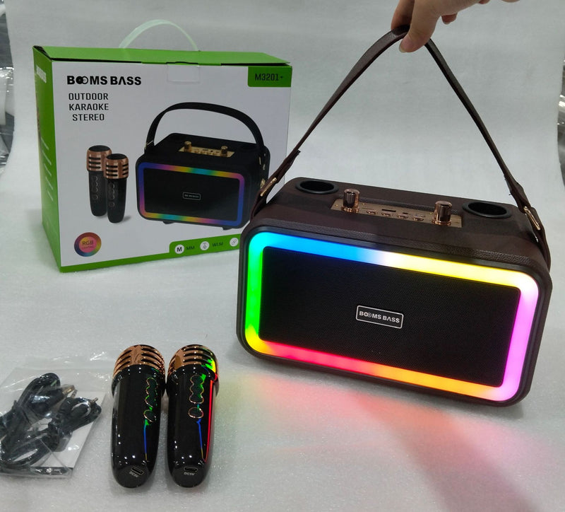 Wireless Karaoke Bluetooth Speaker with Dual Microphones - Portable Sound System