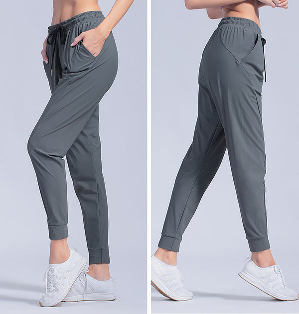 Women's High-Waist Joggers - Loose Fit Athletic Sweatpants with Ankle Ties