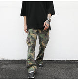 Military-Inspired Splatter Camouflage Cargo Pants