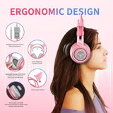 Adorable Cat Ear Gaming Headset - Pink G951s Wired Headphones with Microphone for PC, PS4, Phone & Tablet