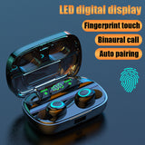 Premium Bluetooth 5.0 Wireless Earbuds with Digital Display - Waterproof Sports Headphones