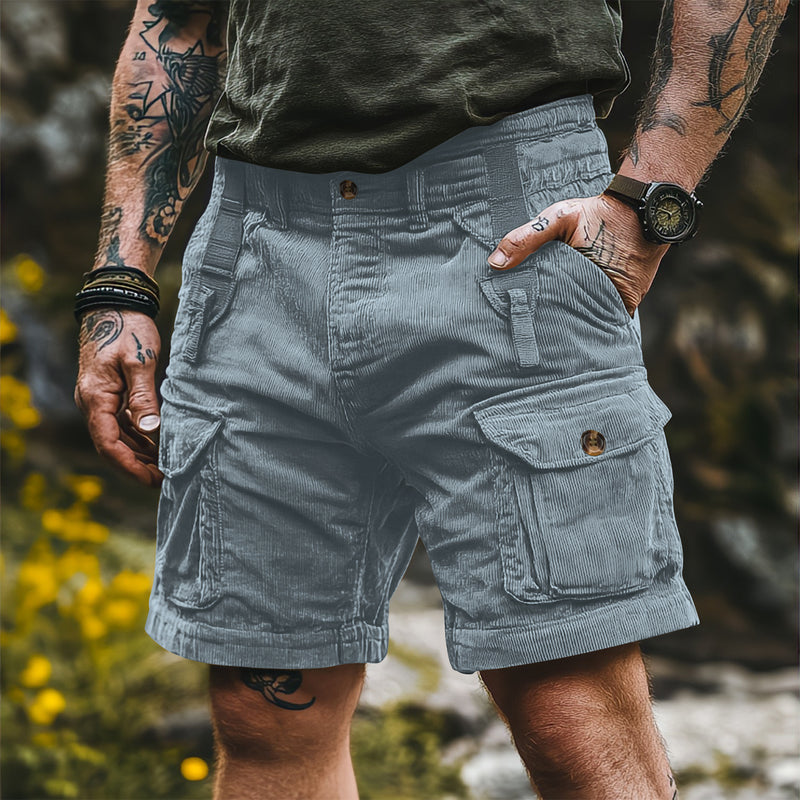 Multi-Pocket Summer Overalls - Men's Casual Cotton Shorts