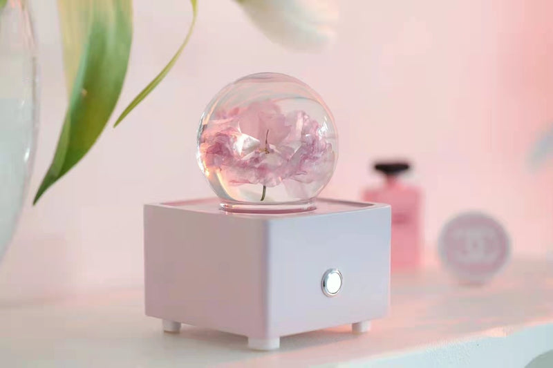 Enchanting Cherry Blossom Crystal Ball Bluetooth Speaker - Premium K9 Crystal Audio Device
