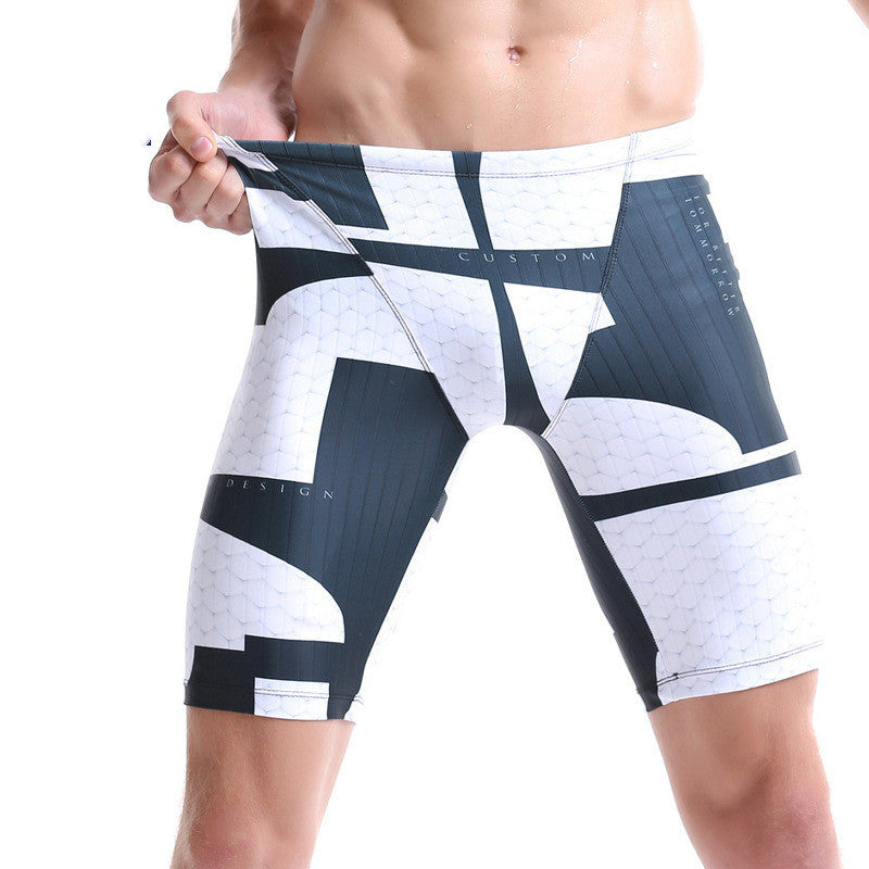 Quick-Dry Competition Swimming Trunks - Men's Athletic Swimwear