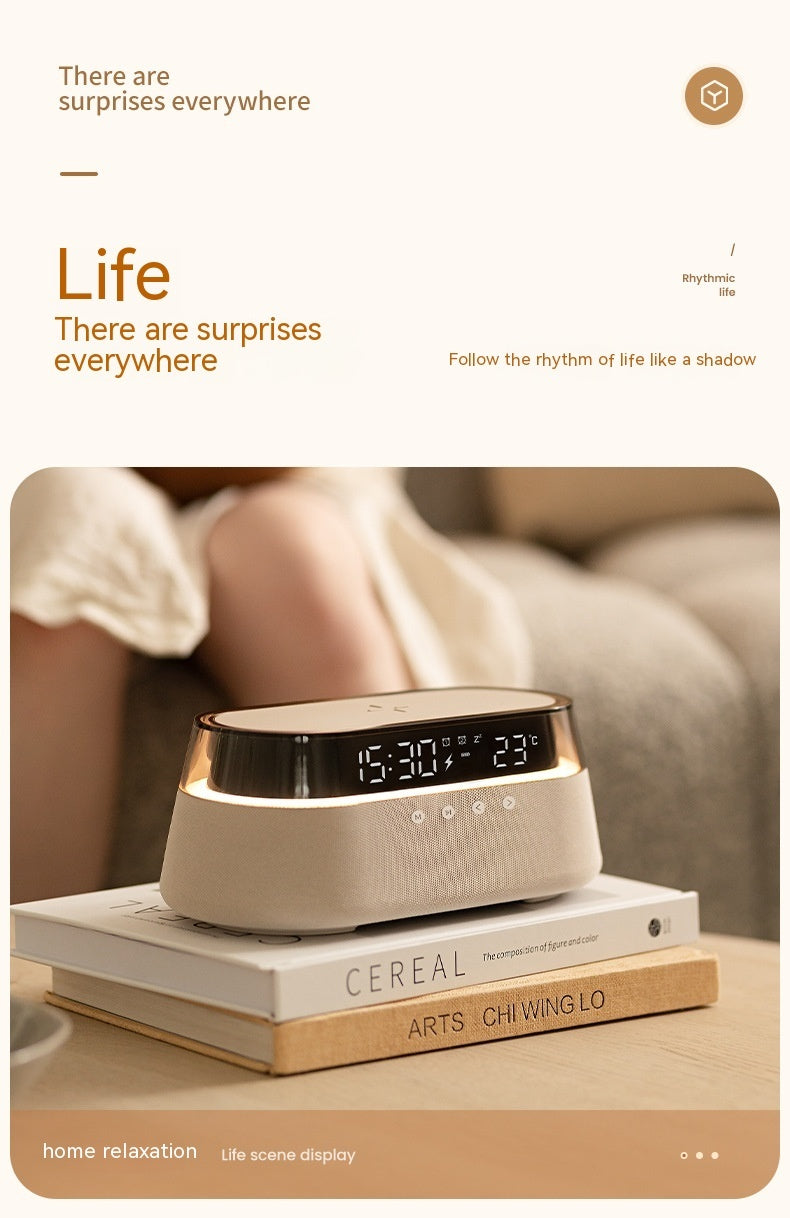 Wireless Charging Night Light with Bluetooth Speaker - 3-in-1 Bedside Audio Station