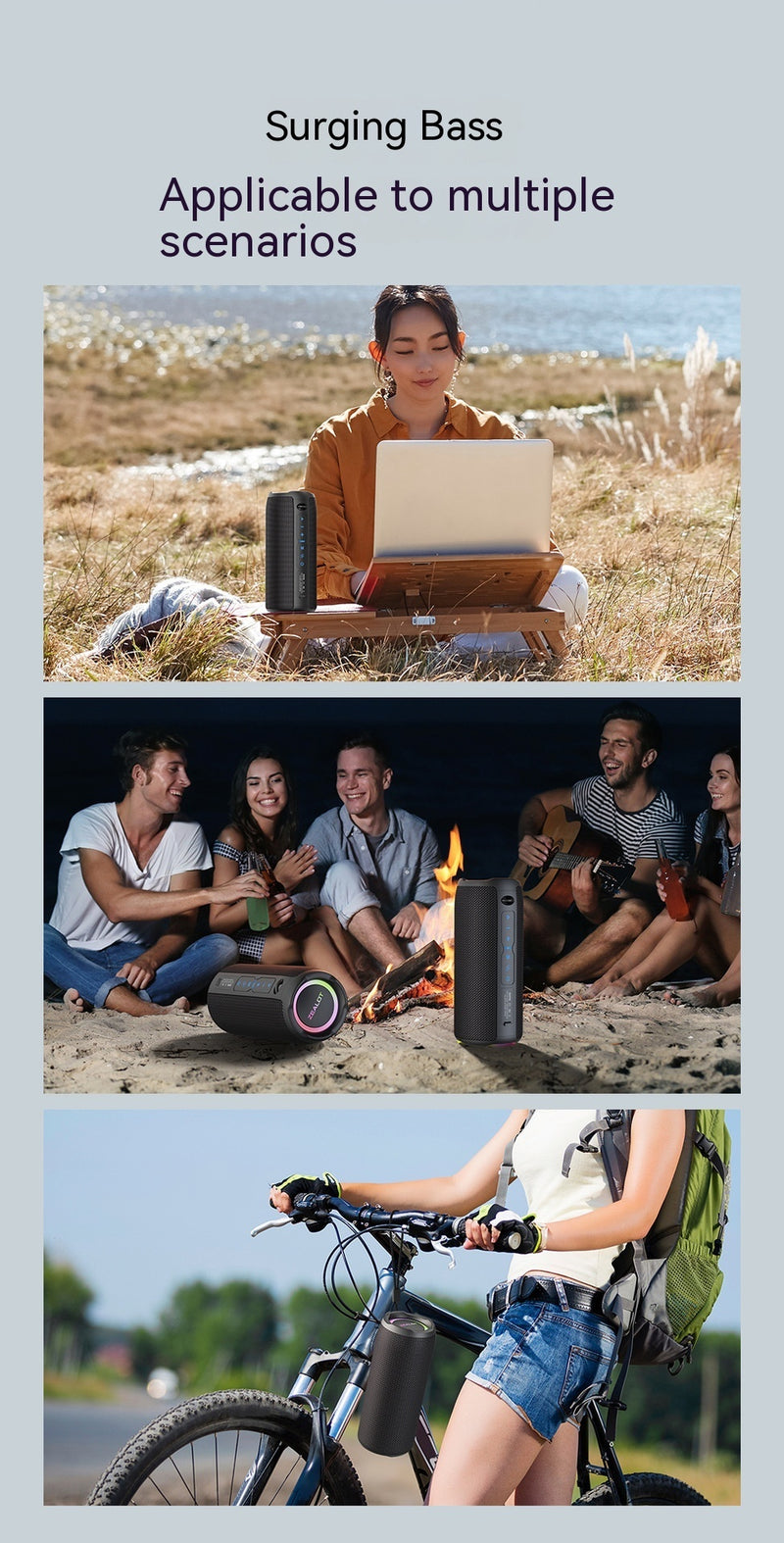 Waterproof Bluetooth Speaker S49Pro - 20W Wireless Outdoor Sound System