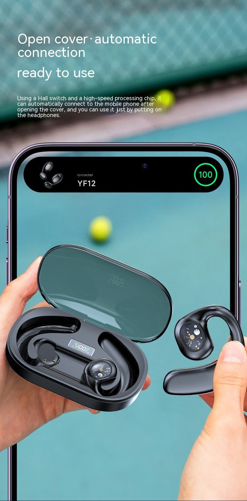 Revolutionary Open-Ear Bluetooth Earphones - Y3 Wireless Sports Headphones