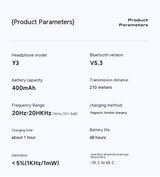 Revolutionary Open-Ear Bluetooth Earphones - Y3 Wireless Sports Headphones