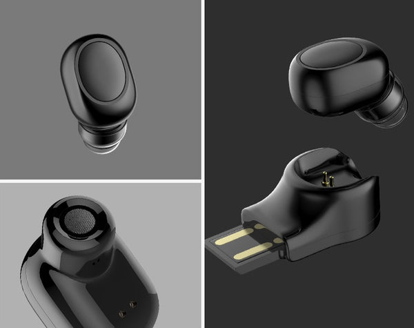Ultra-Compact Wireless Bluetooth Earbud - Invisible Mini Stereo Headphone with Magnetic Charging