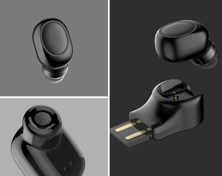 Ultra-Compact Wireless Bluetooth Earbud - Invisible Mini Stereo Headphone with Magnetic Charging