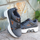 Four-Wheeled TikTok Roller Shoes - Adjustable Pulley Skates for Men and Women