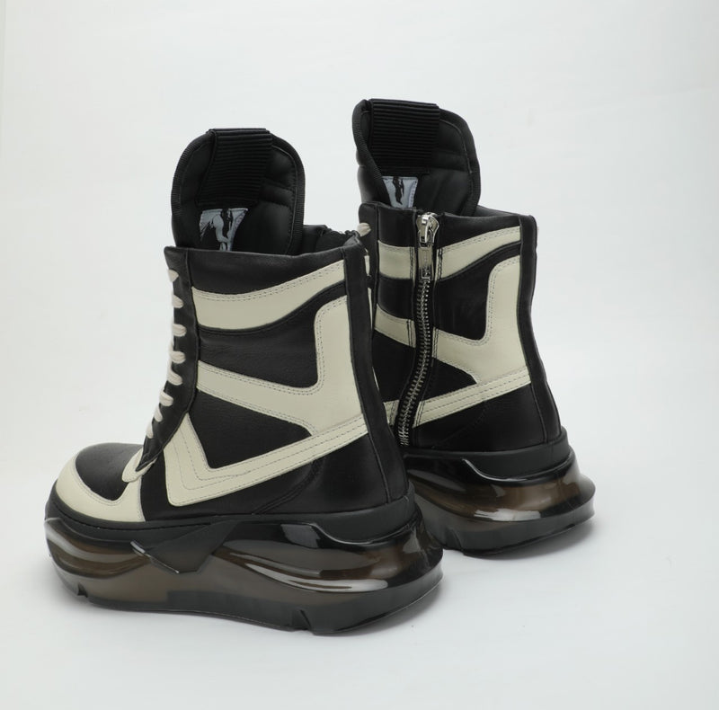 Stylish Urban High-Top Leather Sneakers with Air Cushion Technology