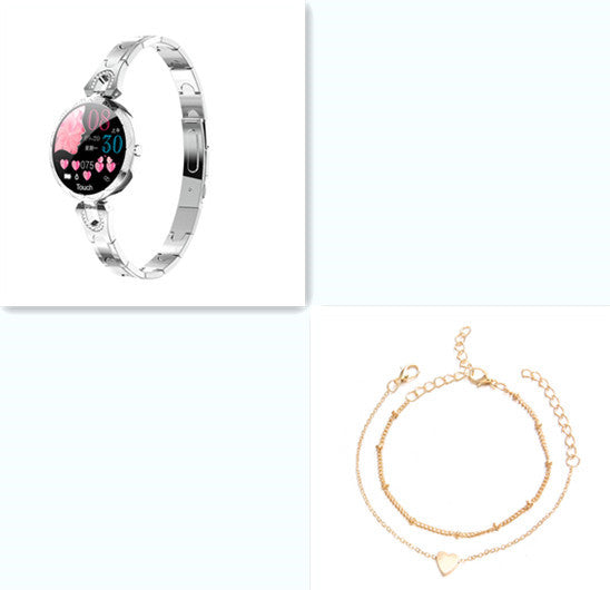 Elegant Rose Gold Smart Watch - Waterproof Fitness Tracker with Heart Rate Monitor for Active Women