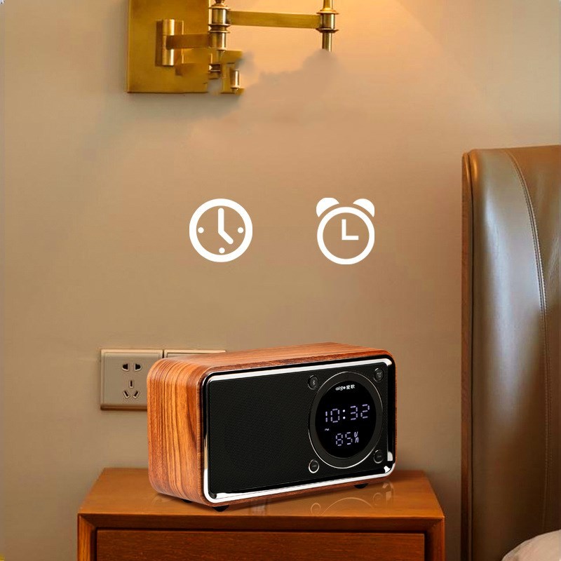 Wooden Bluetooth Speaker with Subwoofer - Desktop Wireless Audio System