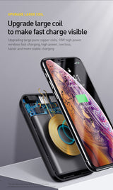 Premium 10000mAh Wireless Power Bank with LED Digital Display - Compact Fast Charging Portable Battery