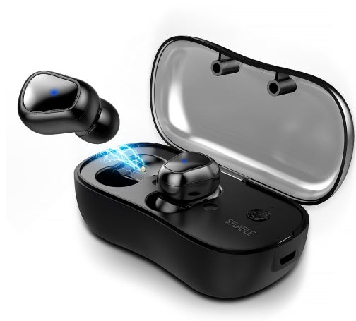 Wireless Bluetooth 5.0 Earbuds - Mini Stealth TWS Sports Headphones with Charging Case