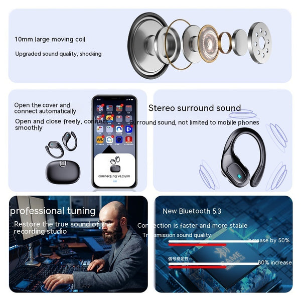 Premium Wireless Bluetooth Headset - Smart Noise Cancelling HD Audio Earphones