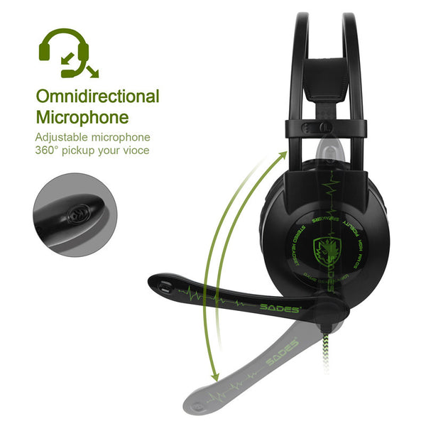 Professional Gaming Headset with Microphone - USB Wired Computer Headphones