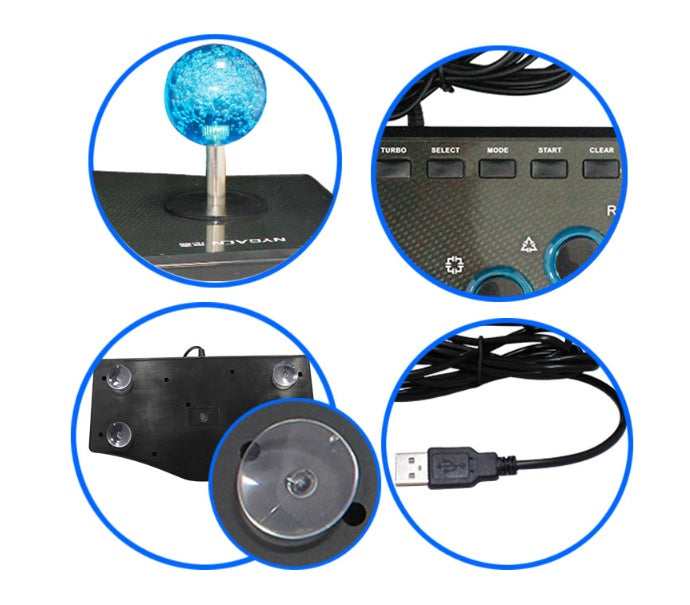 Arcade Fighting Stick Controller - USB Wired Gaming Joystick for PS3 with TURBO Function