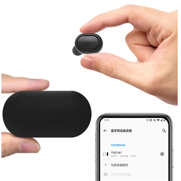 Wireless Bluetooth 5.0 Earbuds with Voice Control & Power Display - M1 Premium Stereo Headset