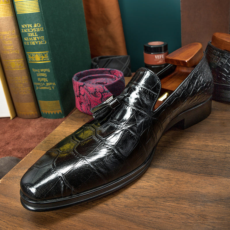 Premium Blue British Leather Business Casual Shoes - Men's Professional Footwear