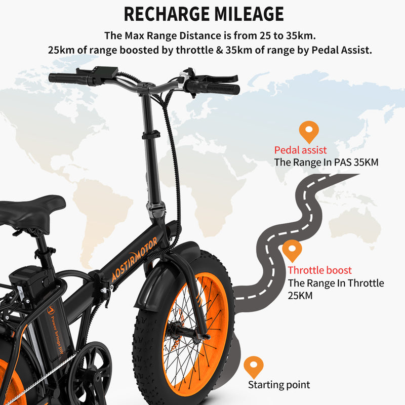 Foldable Electric Fat Tire Bike - 36V 500W Motor, 20x4.0 Wheels, 13AH Battery, LCD Display