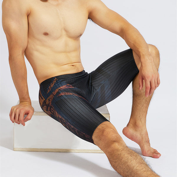 Professional Men's Swimming Trunks - Quick Dry Polyester Boxer Shorts for Training & Beach