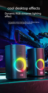 Premium Gaming RGB Desktop Bluetooth Speaker - Dual Stereo Sound System