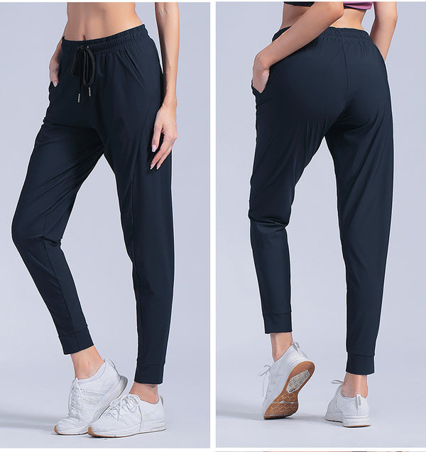 Women's High-Waist Joggers - Loose Fit Athletic Sweatpants with Ankle Ties