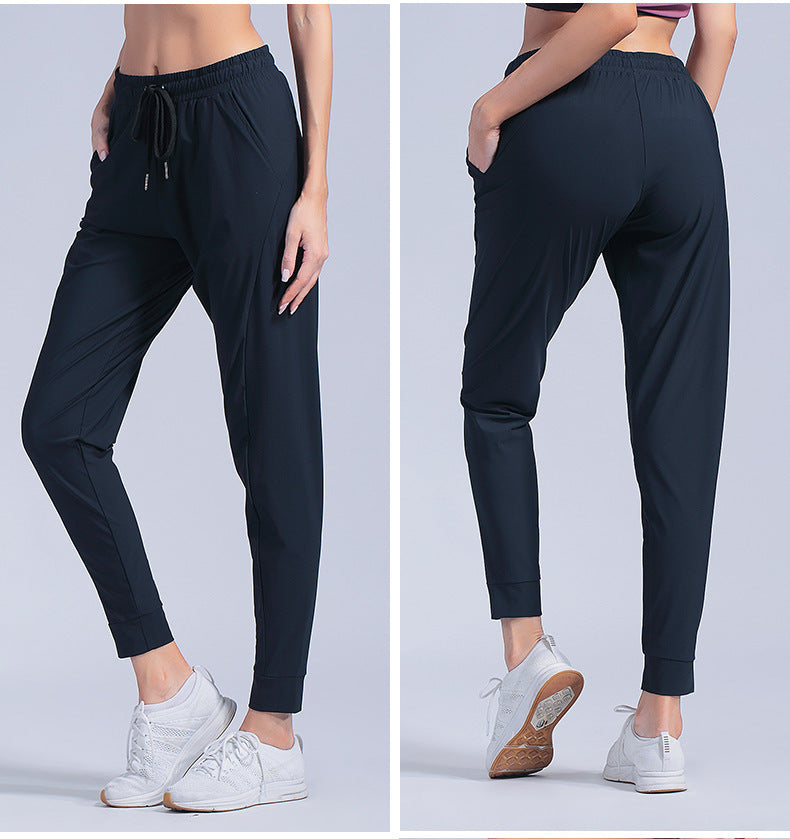 Women's High-Waist Joggers - Loose Fit Athletic Sweatpants with Ankle Ties