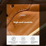 Premium Genuine Leather Men's Breathable Platform Sports Shoes - Summer Retro Style