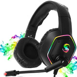 Professional RGB Gaming Headset with 7.1 Surround Sound - Black