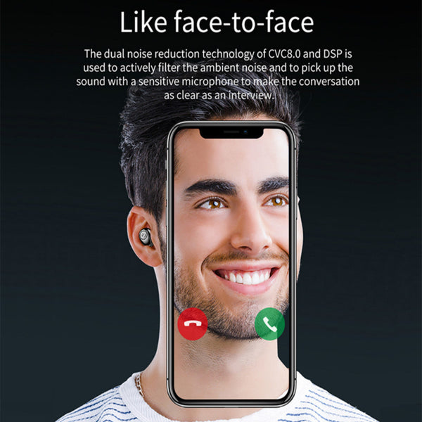 Wireless Bluetooth 5.0 Earbuds with Digital Display - 30H Playtime Touch Control Headset