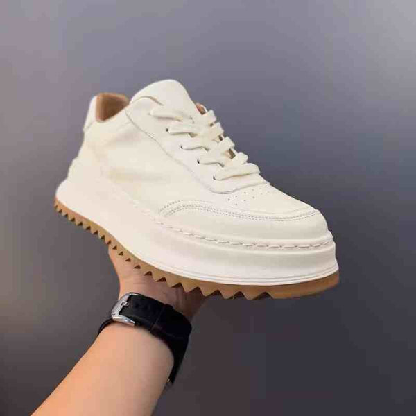 Premium Retro Leather Casual Sneakers - Classic White Board Shoes
