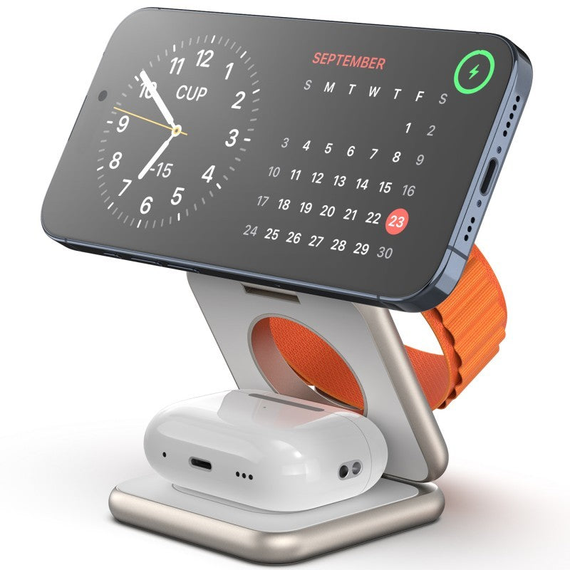 3-in-1 Magnetic Wireless Charging Station - Universal Fast Charger for Phone, Watch & Headset