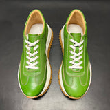 Premium Genuine Leather Men's Breathable Hollow Platform Casual Shoes - High-End Comfort & Style