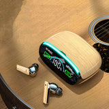 Wireless Bluetooth Earbuds - Wood Grain Design with Noise Canceling & 120H Battery Life