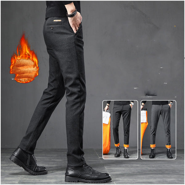 Executive Thermal Business Trousers - Anti-Wrinkle Fleece-Lined Dress Pants