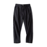 Stylish Cotton Pleated Straight Casual Pants - Comfortable Loose Long Trousers