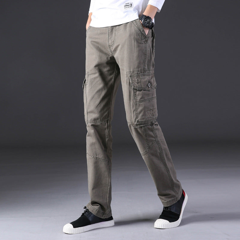 Men's Cotton Cargo Pants - Multi-Pocket Outdoor Casual Trousers