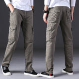 Men's Cotton Cargo Pants - Multi-Pocket Outdoor Casual Trousers